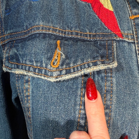 Signature Eight Denim Jacket with Tiger and Bird Los Angeles Embroidered Design - Picture 10 of 10